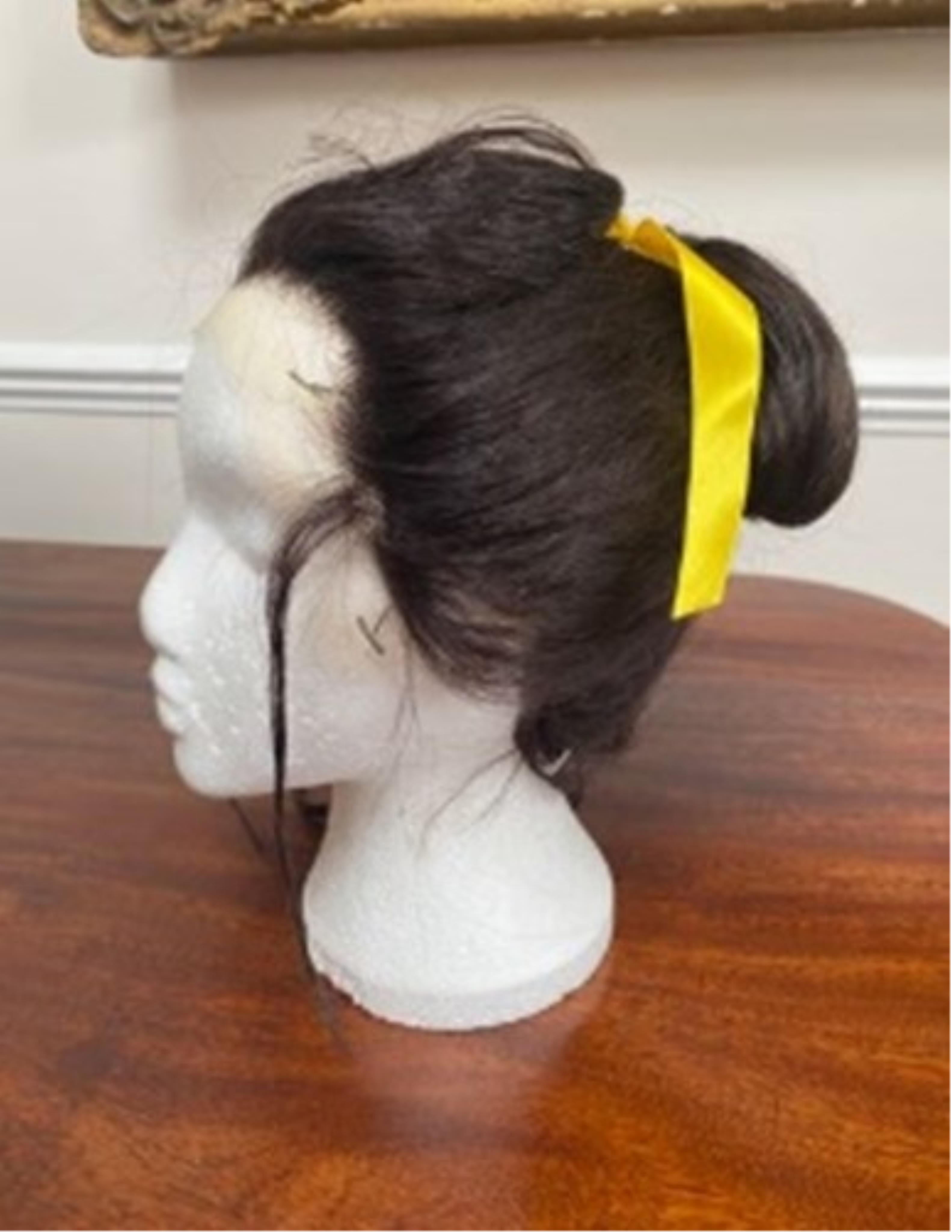 Two men’s formal Japanese theatrical wig (Prince Yamadori and Bonz– Madame Butterfly). real hair with net lacing. Size M/L (very good quality)